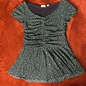 anthropologie post mark ruched polka dot top